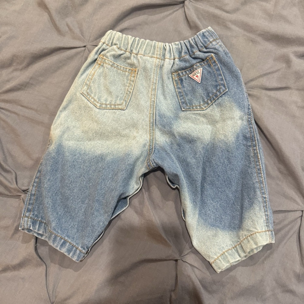 Vintage Guess baby jeans‎ Red logo size 9M light blue Adjustable Waist 9 Mos